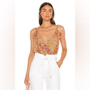 NWT Free People X Revolve Siren Song Bodysuit in sunflower 344